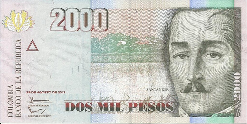 Colombia 2000 Pesos 28 Agosto 2013