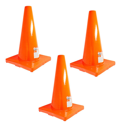 Cono De Seguridad Vial Reflejante 45cm Pack 3 Pzs Transito