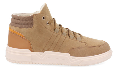 Tenis Urbano Trender Color Camel Con Costuras Para Hombre