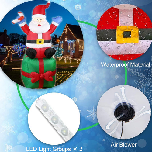 - Sd Mc Decoraciones Navideñas 180 Cm, Inflables, Led,