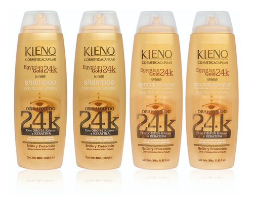 2 Shampoo, Ml 2 Acondicionadores X 350ml Kleno Egyptian Gold