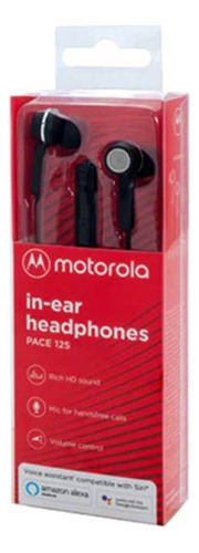 Motorola Audifono In Ear Pace 125 Color Negro Luz Negro