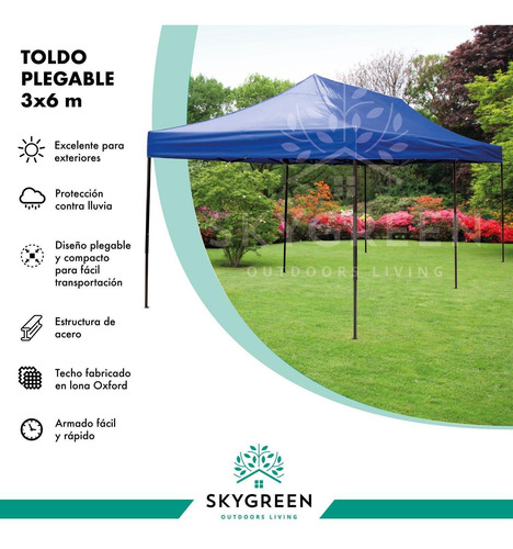 Imagen 2 de 7 de Carpa Toldo 3x6 Plegable Reforzado Impermeable Eventos