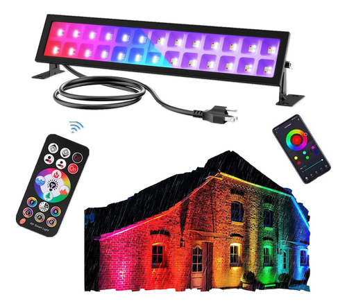 72w Rgb Led Uv Barra De Luz Negra Reflector Luces Barra Con 