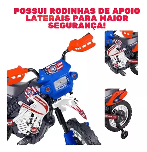 Moto Elétrica Infantil Motocross Preta - Loja Zuza Brinquedos