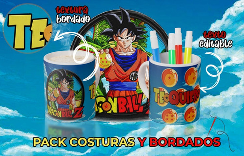 15 Plantillas Sublimar Tazas Efecto Bordado Jpg + Editables