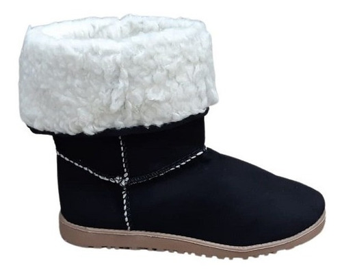 Imagem 1 de 9 de Bota Feminina Inverno Preta Forrada Em Lã 100% Pelo Pelinhos