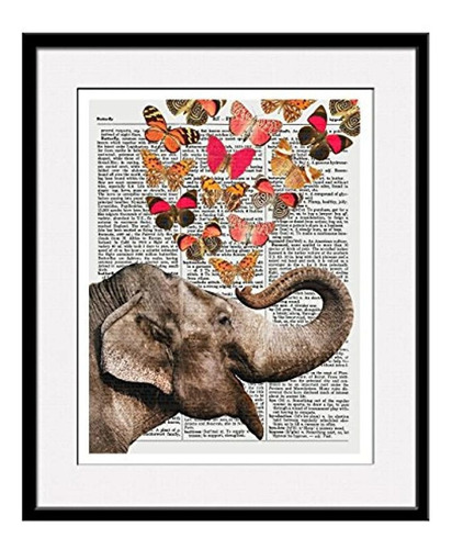 Elefante Con Mariposas Para Decorar Sin Marco