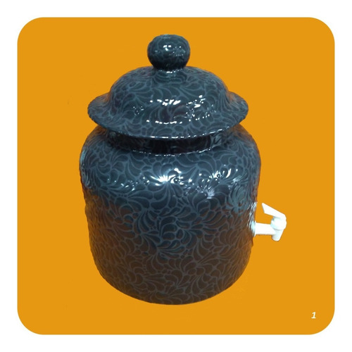Imagen 3 de 3 de Portagarrafón Estilo Barroco Talavera Poblana Negro M1 Prt