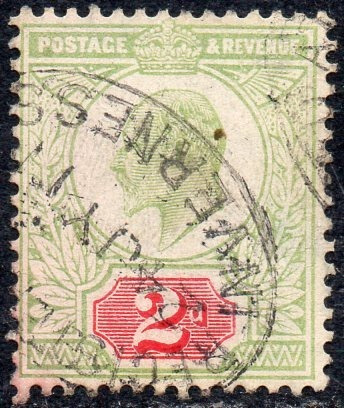 Reino Unido  Sello Usado De 2 P. Rey Eduardo 7° Años 1902-10