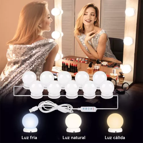 Luces Para Espejo Tocador Maquillaje Con 10 Focos Led