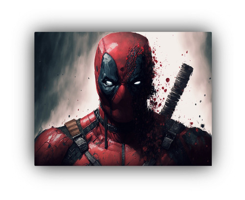 Arte De Pared Ilustracion Dead Pool Habitación 60x40cm