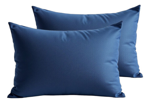 Pack 2 Fundas Almohada Starhome Microfibra Frescas C/bolsa Azul Lisa