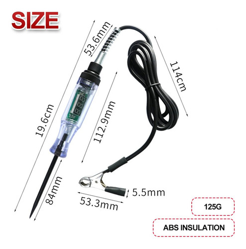 Lápiz De Prueba Con Pantalla Digital Para Coche De 3-70 V