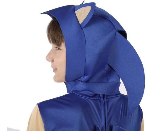 Imagem 6 de 7 de Fantasia Infantil Sonic Playstation Xbox Macacão Luvas Touca