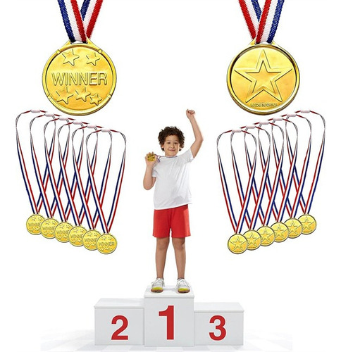 Pack 12 Medallas Premiación Niños Sorpresa Cumpleaños