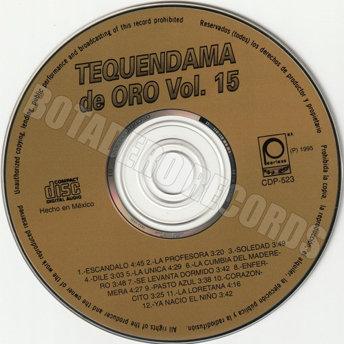 Tequendama De Oro Vol. 15 Cd 1995 Estándar (Usado)