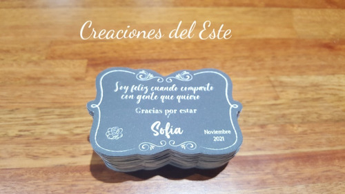 Imagen 5 de 5 de Tags Etiquetas Personalizadas Estilo Pizarra X 10 Unidades