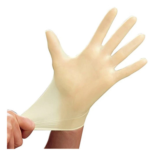 Guantes De Latex Descartables Blancos Caja De 100 Unidades 