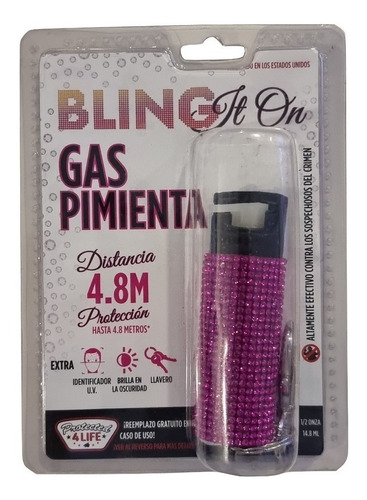 Gas Pimienta Llavero Rosa Guarddog Distancia 4.8m De 14.8ml