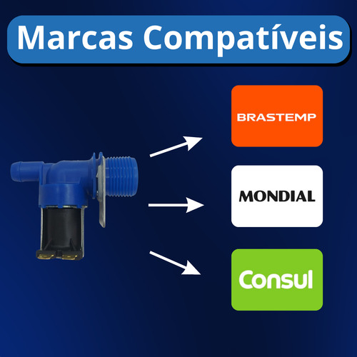 Válvula Entrada Água Simples C/suporte Brastemp/consul 220v