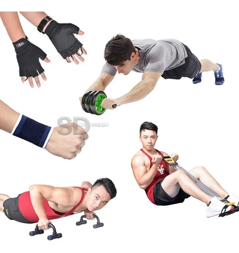 Set De Entrenamiento 12 En 1 - Push Up Rueda Mat Cuerda