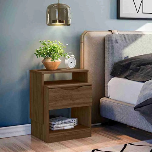 Mesa De Luz 1 Cajon - Altura Regulable Hasta 70 Cm - Berlim