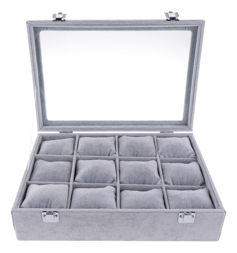 Caja Bandeja De 12 Compartimientos Con Cojín Para Pulseras