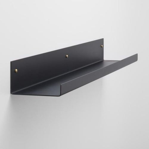 Repisa De Lamina Flotante Minimalista Vintag Industrial 70cm Color Negro Mate