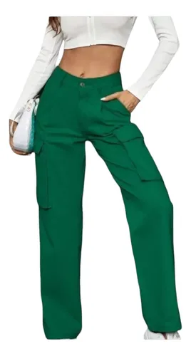 Pantalon verde bandera mujer sales