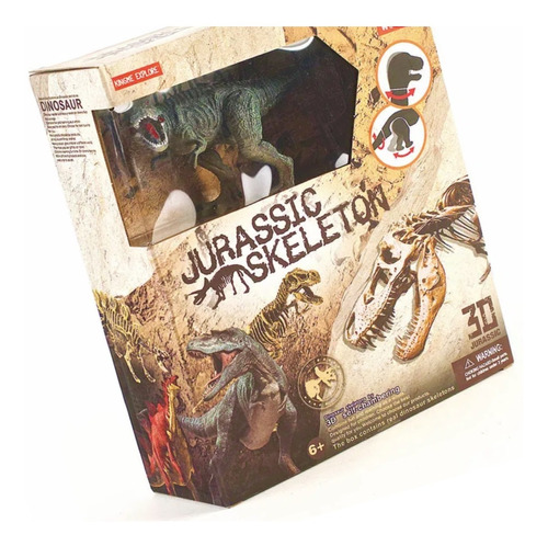 Triceratop Jurassic Skeleton 3d Dinosaurio+esqueleto P/armar