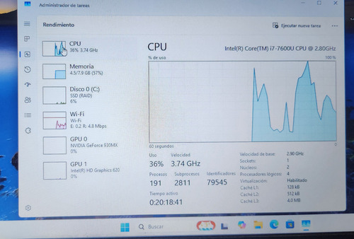 Dell Latitude 5480, Core I7 7gen, 8gb Ram, 512gb Ssd M.2 Negro (Usado)