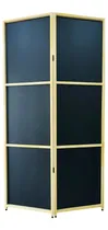 Comprar Biombo 2 Hojas Plegables Separador De Ambientes De Madera