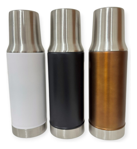 Termo De Acero Inoxidable 800ml Con Pico Cebador Blanco