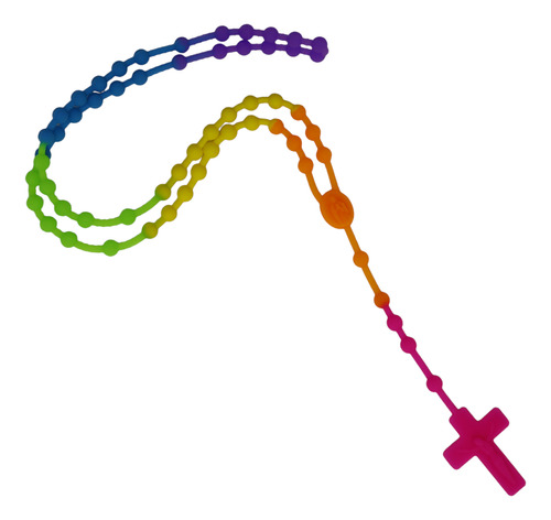 Terço Religioso Silicone Colorido Cores Variadas 