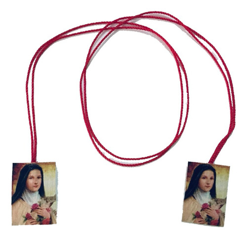 86 Collar Hilo Rojo Escapulario Santa Teresita De Niño Jesus