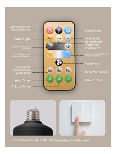 Ventilador Abanico Techo Lámpara Control Remoto Iluminación