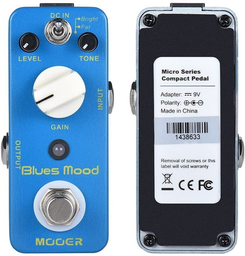 Pedal De Efecto Mooer Blues Mood Overdrive Para Guitarra