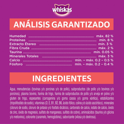 Imagen 3 de 7 de Whiskas Alimento Húmedo Gato Carne Soufflé Sobre X1un