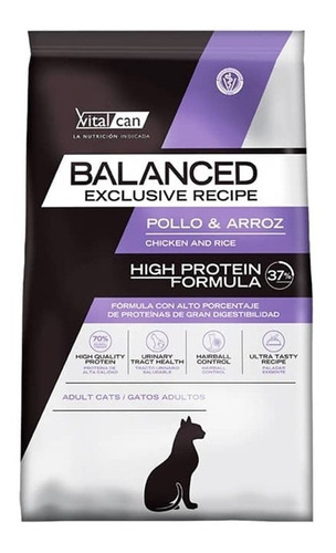 Alimento Gato Adulto Vitalcan Balanced High Protein 3kg. Np