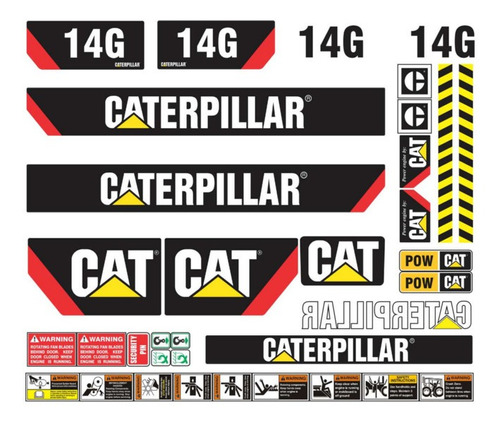 Calcomanías Caterpillar 14g Moderna Preventivos Originales