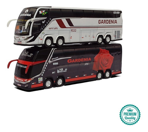 Miniatura Ônibus Gardenia G7 Rosavermelha+g8 Semileito 30cm