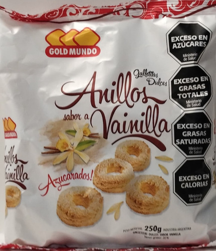 Anillos Vainilla Gold Mundo Paquete 250grs Pack 10 Unidades 