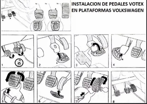 Cubre Pedales Tipo Votex Deportivos P/ Vw Seat Audi Estandar
