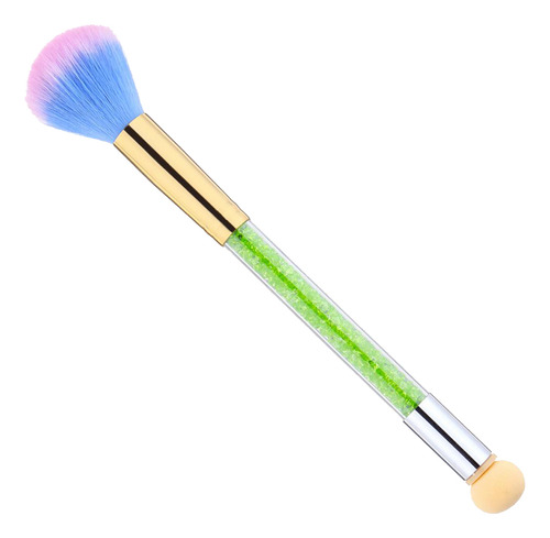 Cepillo Limpiador De Polvos Para Uñas Verde