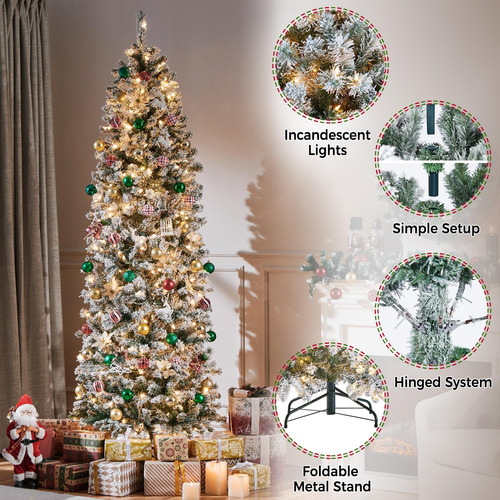 Árbol De Navidad Preiluminado 2.3 Metros Con 350 Luces