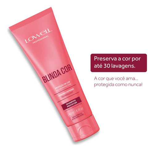 Shampoo Lowell Blinda Cor Protetor Prolonga A Cor