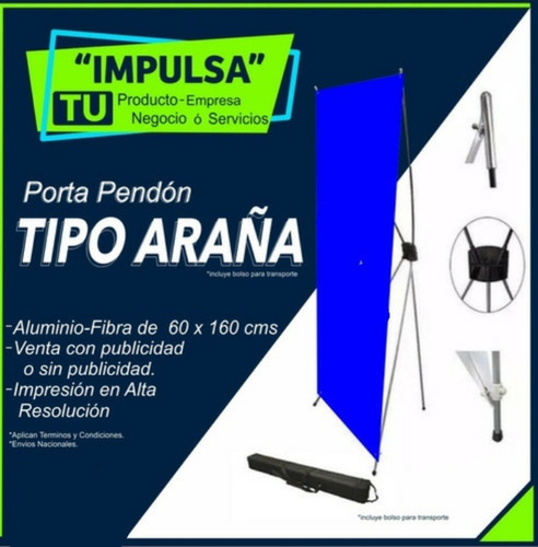 Porta Pendon Tipo Araña Aluminio-fibra 60 X 160