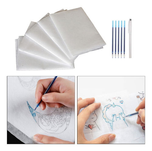 5xfabric Transfer Paper Soluble En Agua Bordado