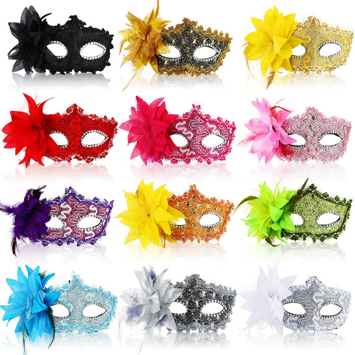 Paquete De 24 Máscaras De Halloween Para Fiesta De Máscar.